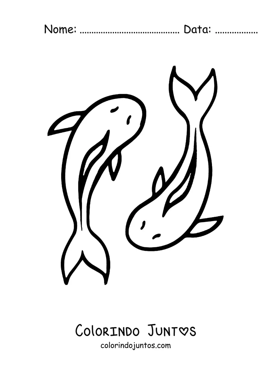 Desenho para colorir de emoji de Peixes