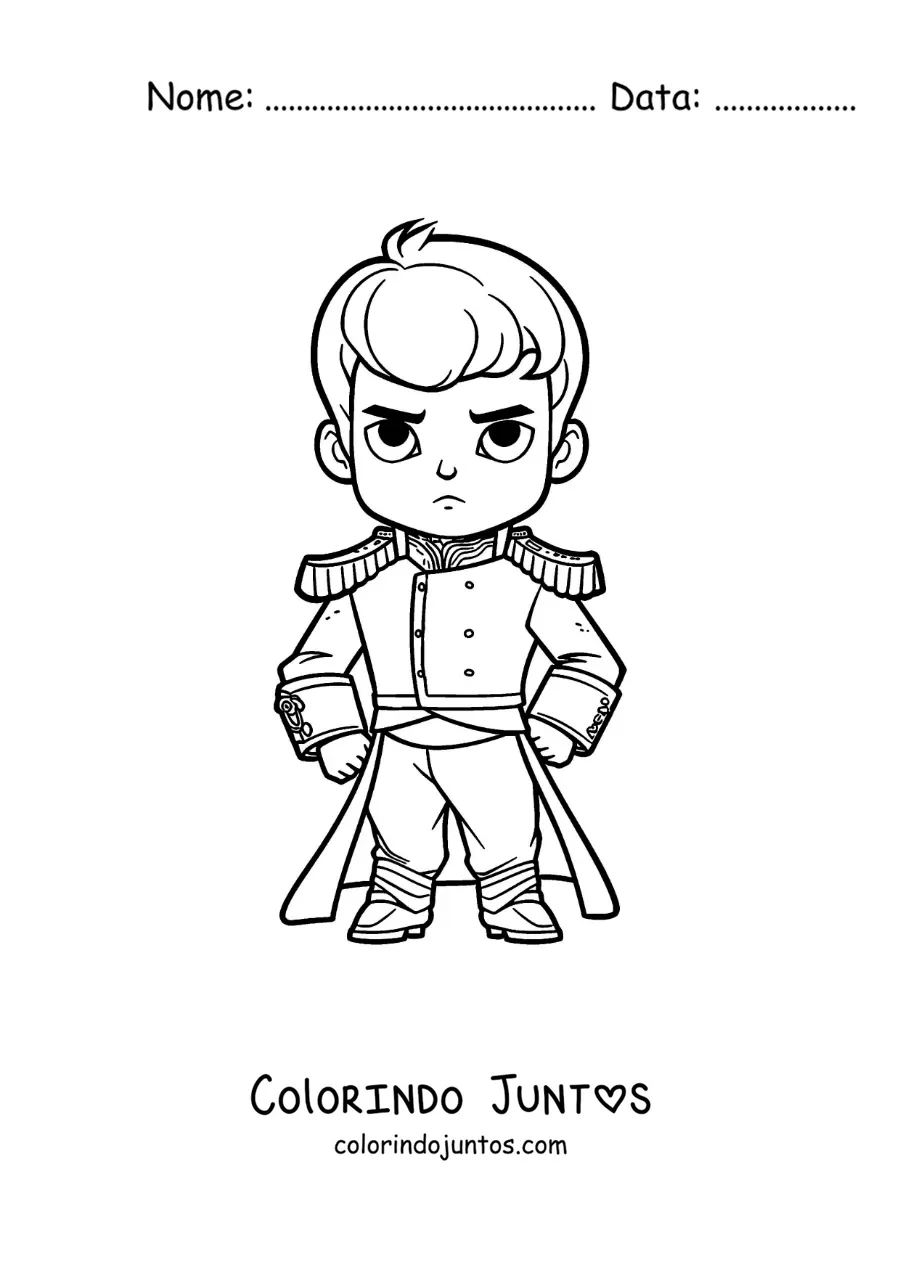 Desenho para colorir de Napoleão Bonaparte kawaii