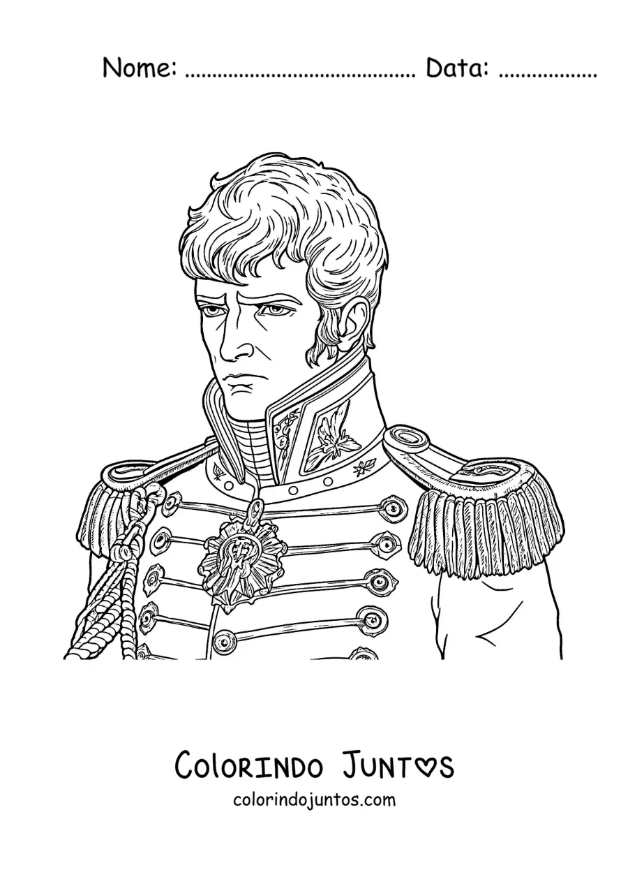 Desenho para colorir de Napoleão Bonaparte em estilo realista