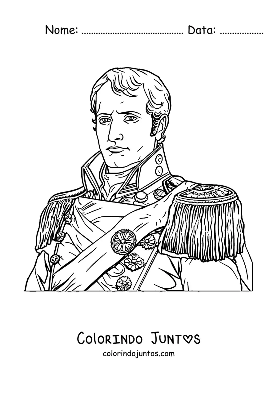 Desenho para colorir de Napoleão Bonaparte em estilo realista