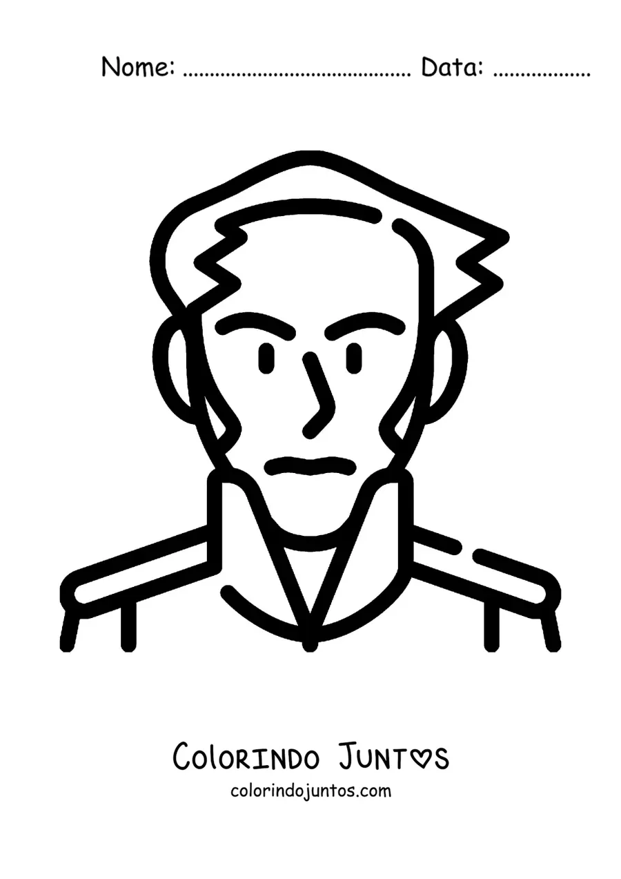 Desenho para colorir de emoji de Simón Bolívar