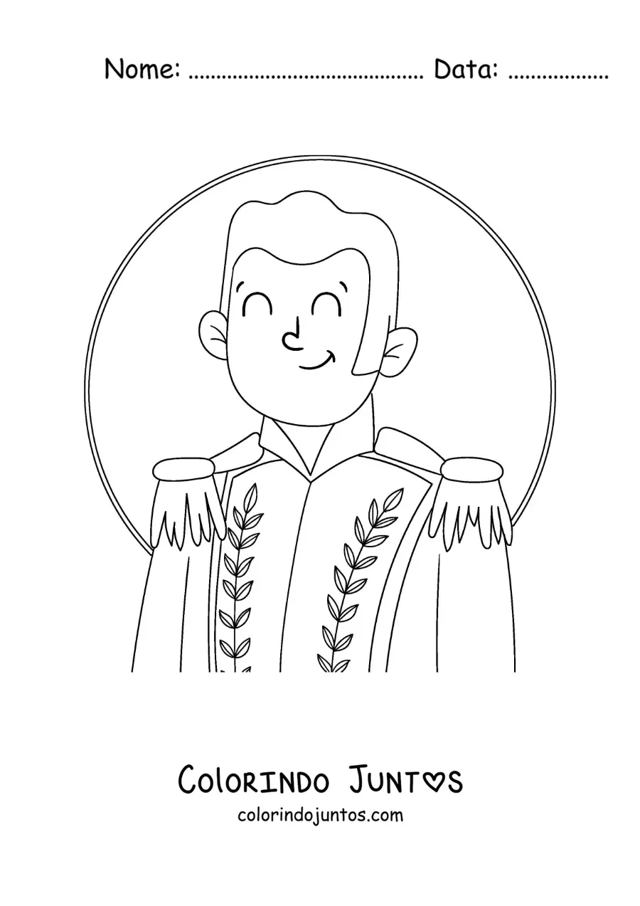 Desenho para colorir de Simón Bolívar para crianças