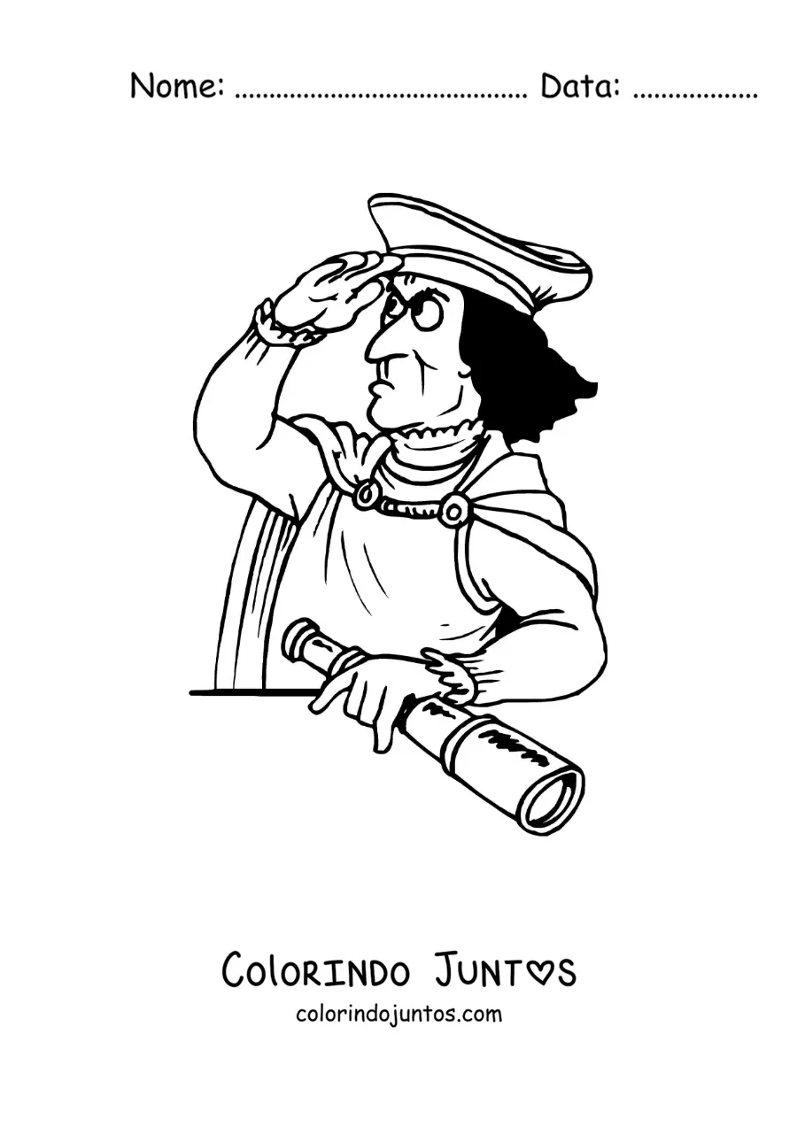 Desenho para colorir de Cristóvão Colombo para crianças