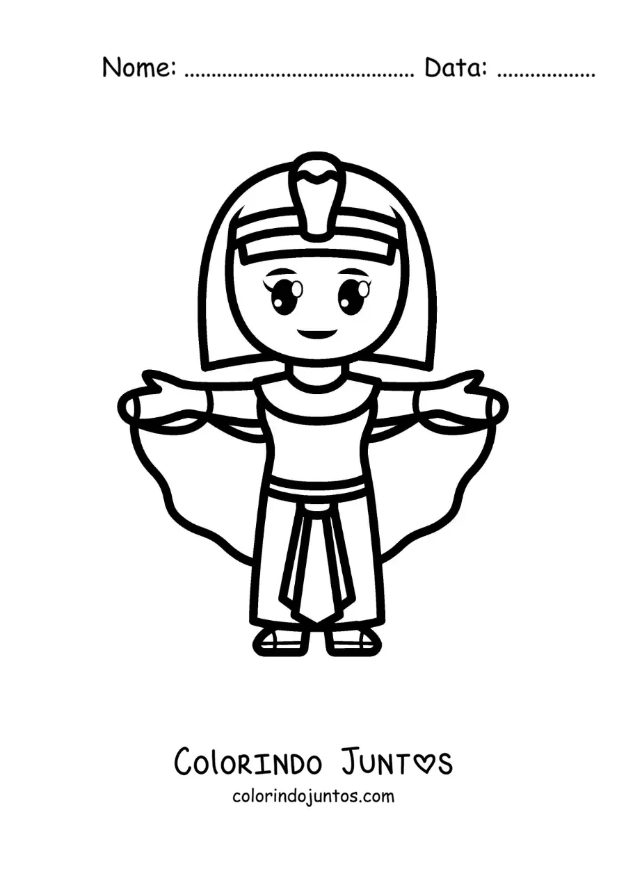 Desenho para colorir de Cleópatra fácil