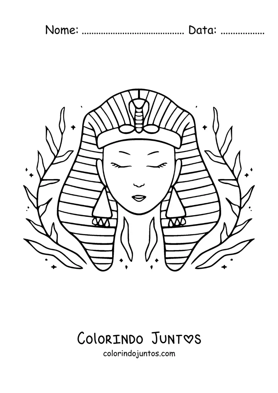 Desenho para colorir da máscara de Cleópatra