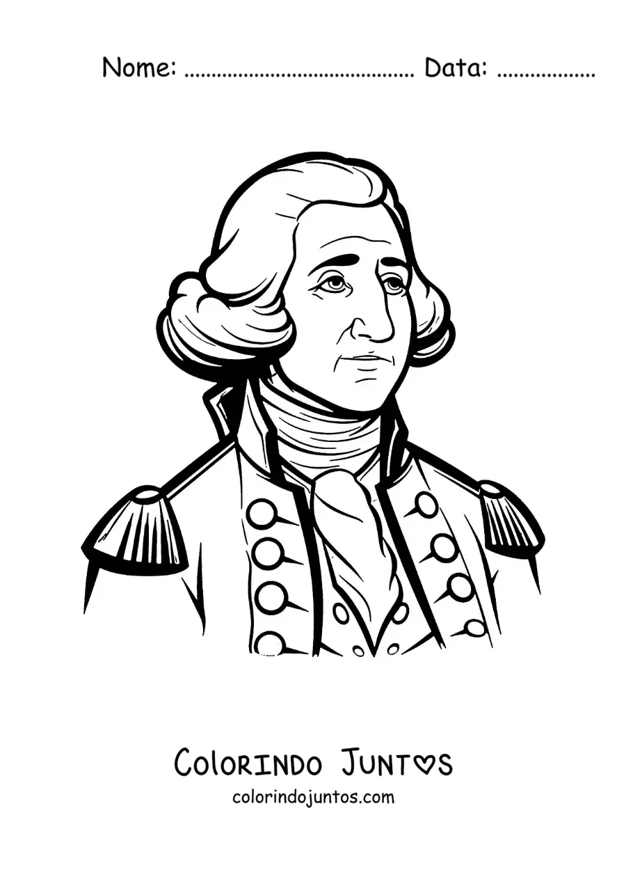 Desenho para colorir de George Washington animado