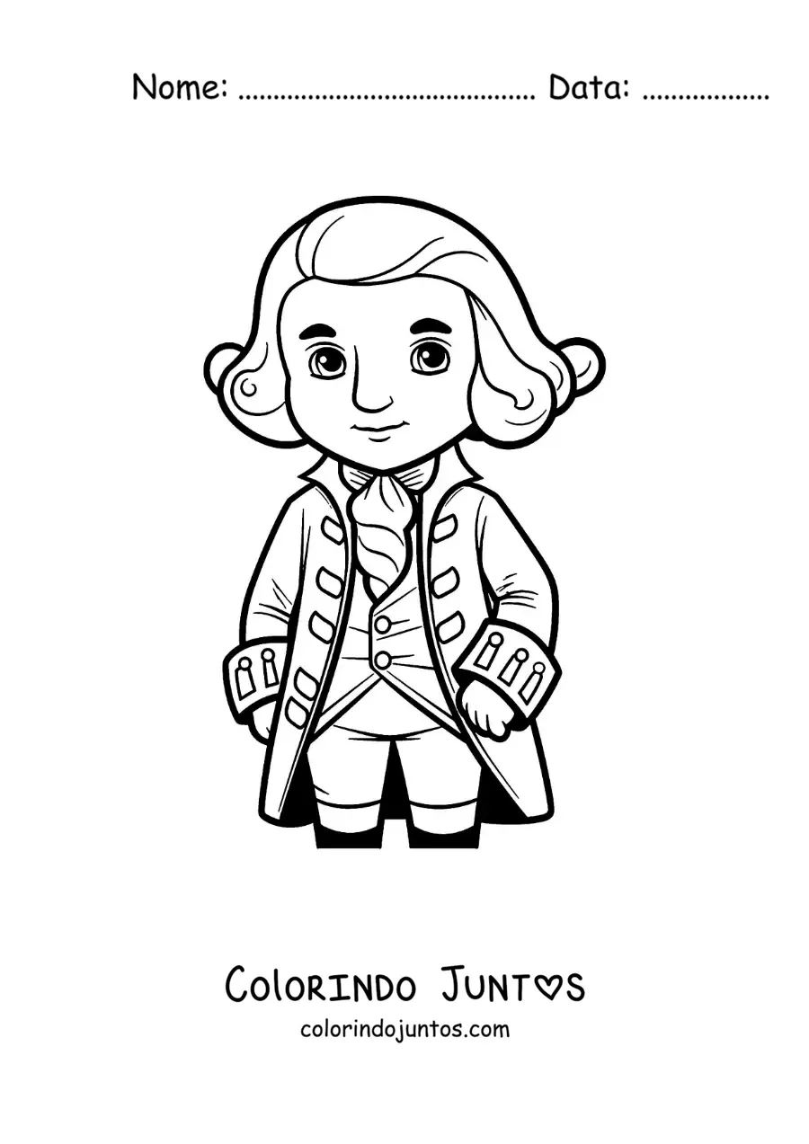Desenho para colorir do presidente George Washington animado