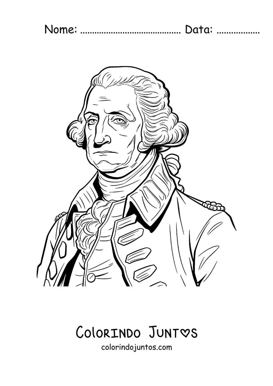Desenho para colorir do presidente George Washington realista