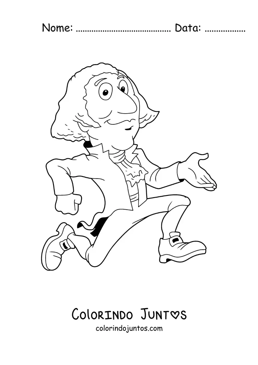 Desenho para colorir infantil de George Washington