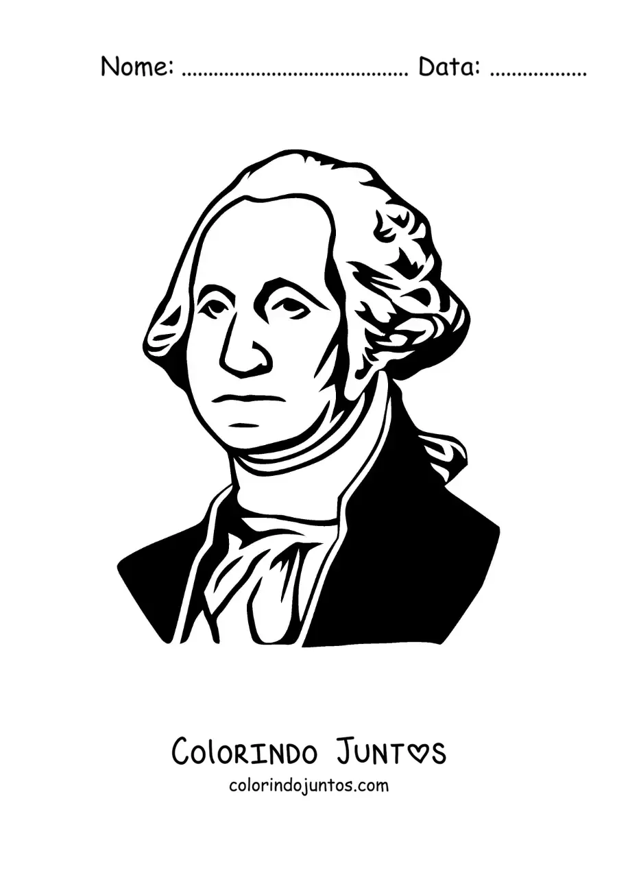 Desenho para colorir do rosto de George Washington