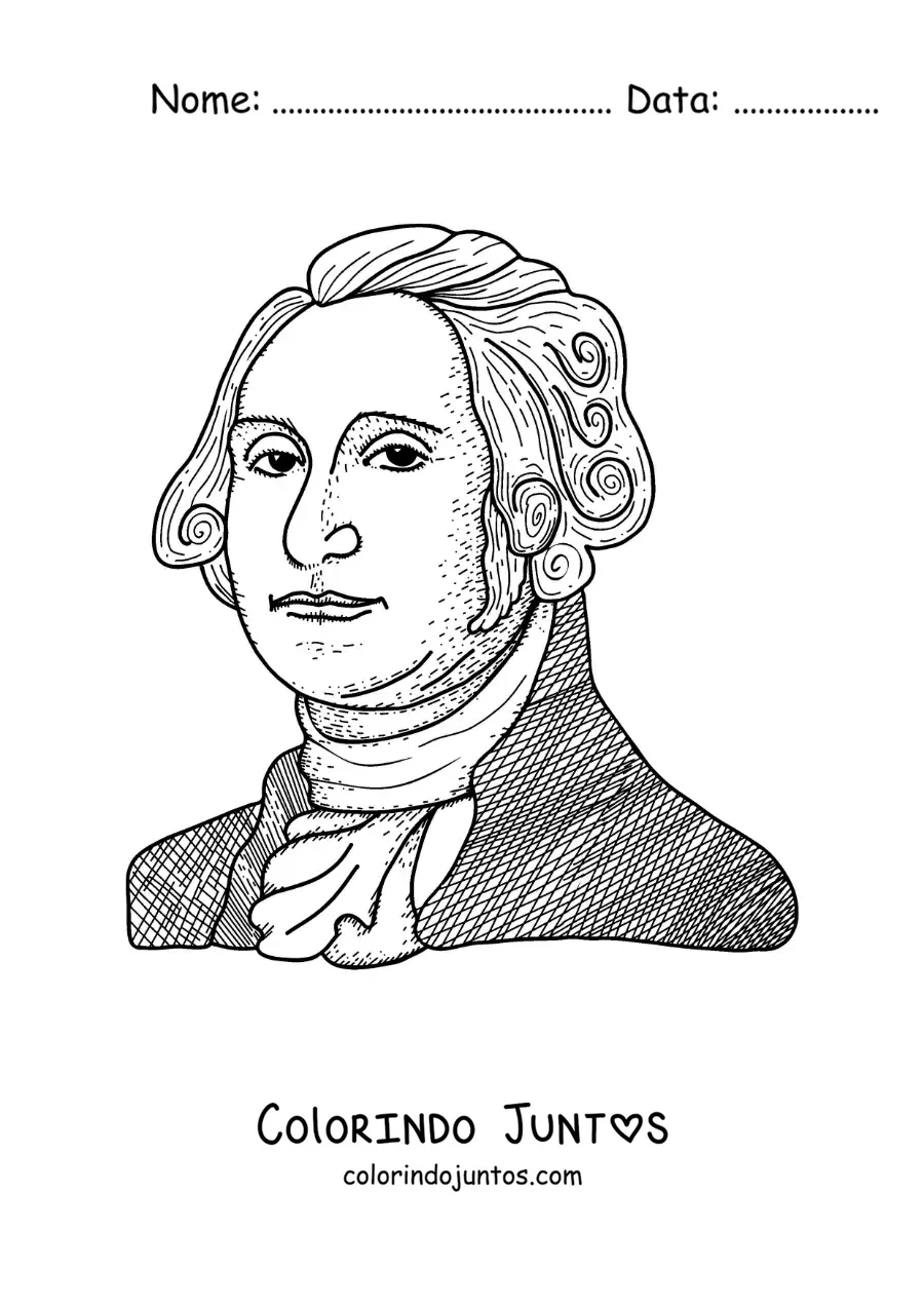 Desenho para colorir de George Washington fácil