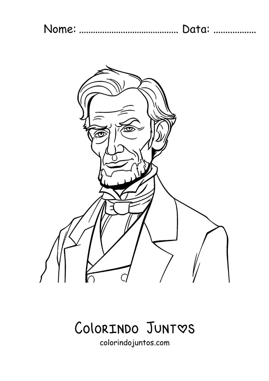 Desenho para colorir de Abraham Lincoln realista