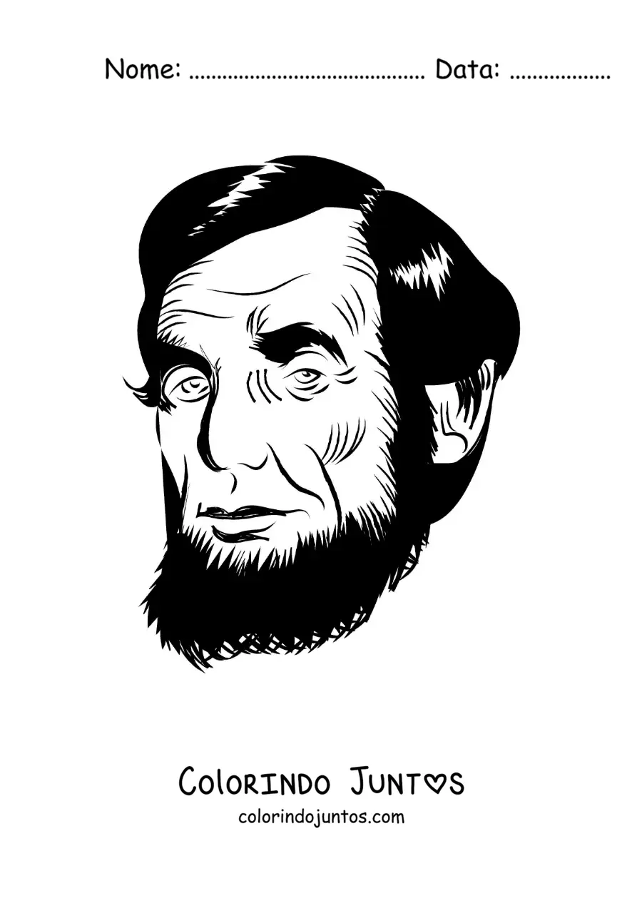Desenho para colorir do rosto de Abraham Lincoln