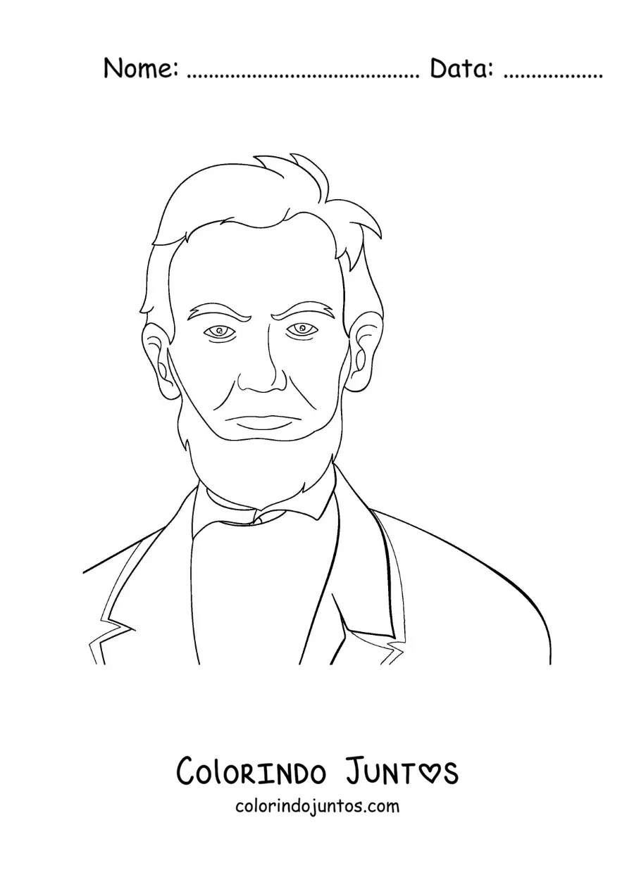 Desenho para colorir do presidente Abraham Lincoln