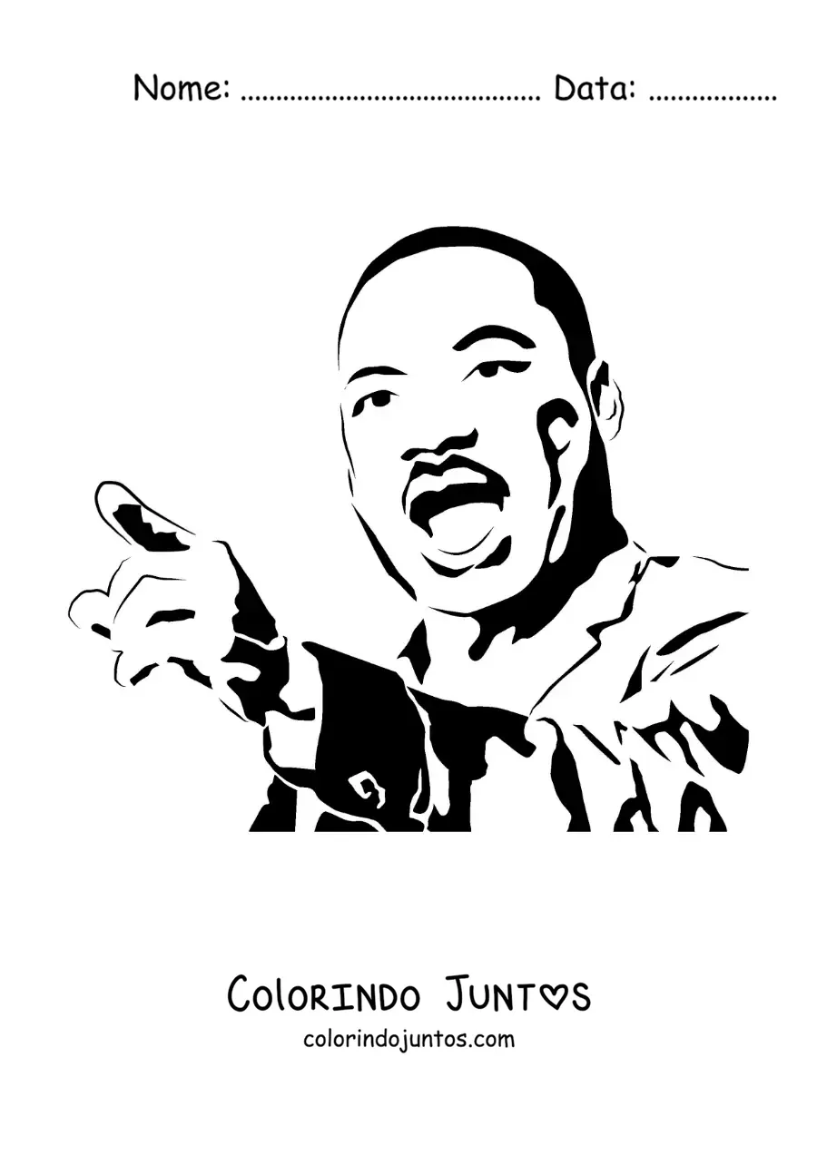 Desenho para colorir de Martin Luther King falando