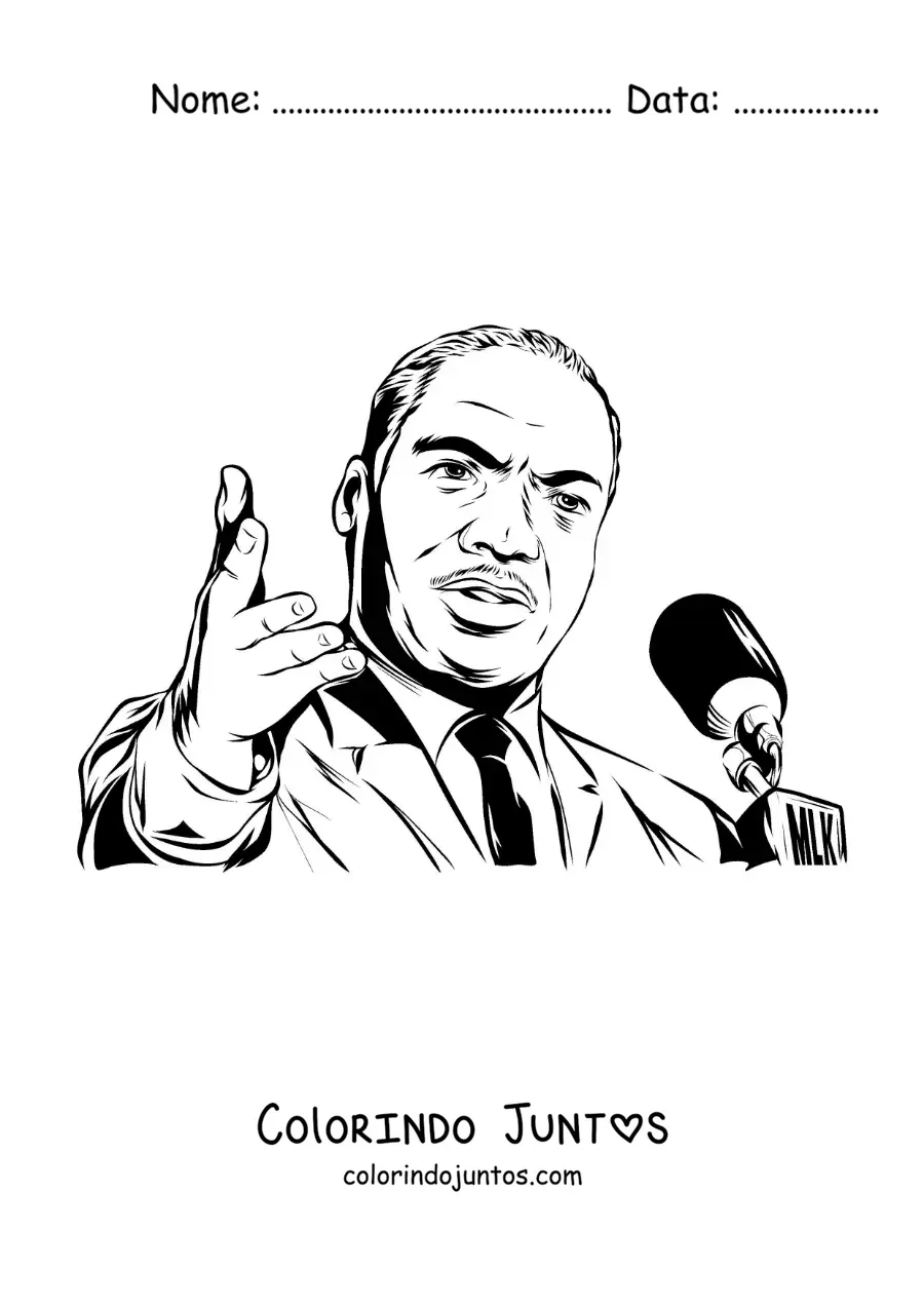 Desenho para colorir do discurso de Martin Luther King