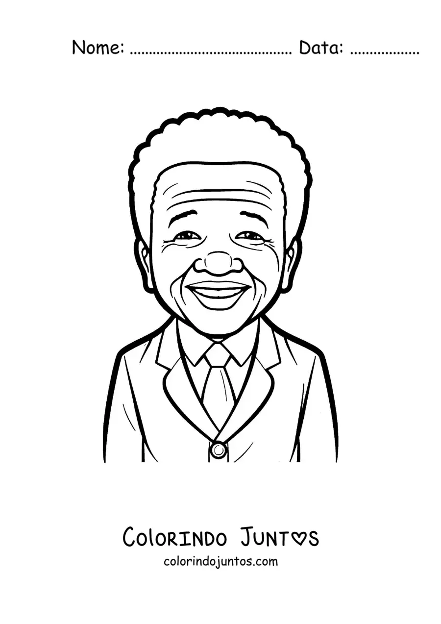 Desenho para colorir de Nelson Mandela animado