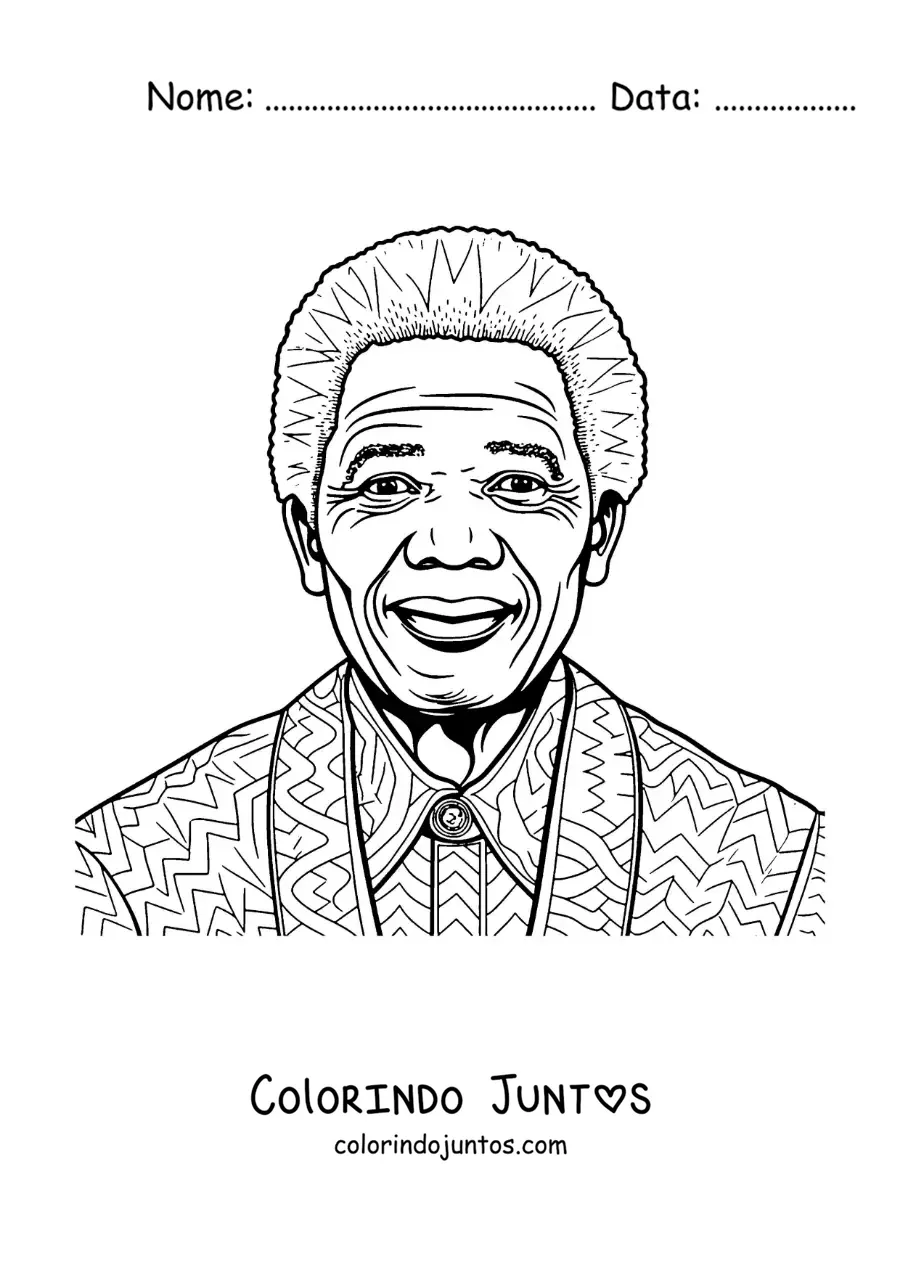 Desenho para colorir de Nelson Mandela