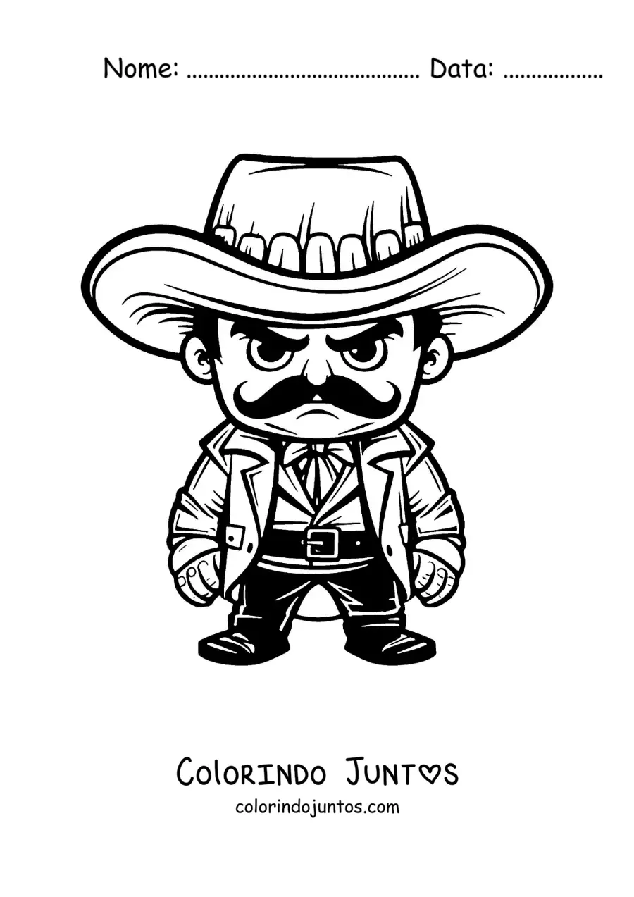 Desenho para colorir de Emiliano Zapata