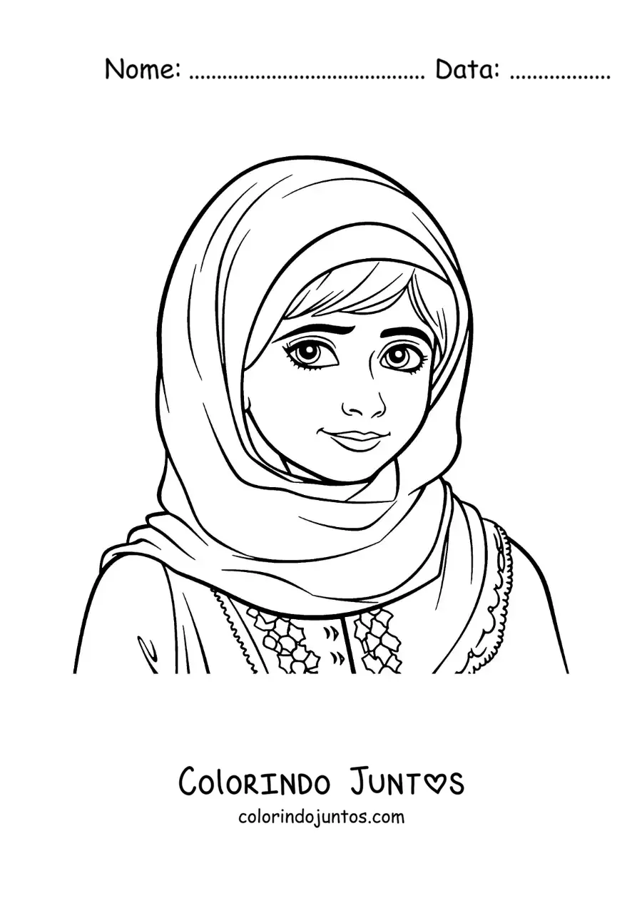 Desenho para colorir de Malala Yousafzai