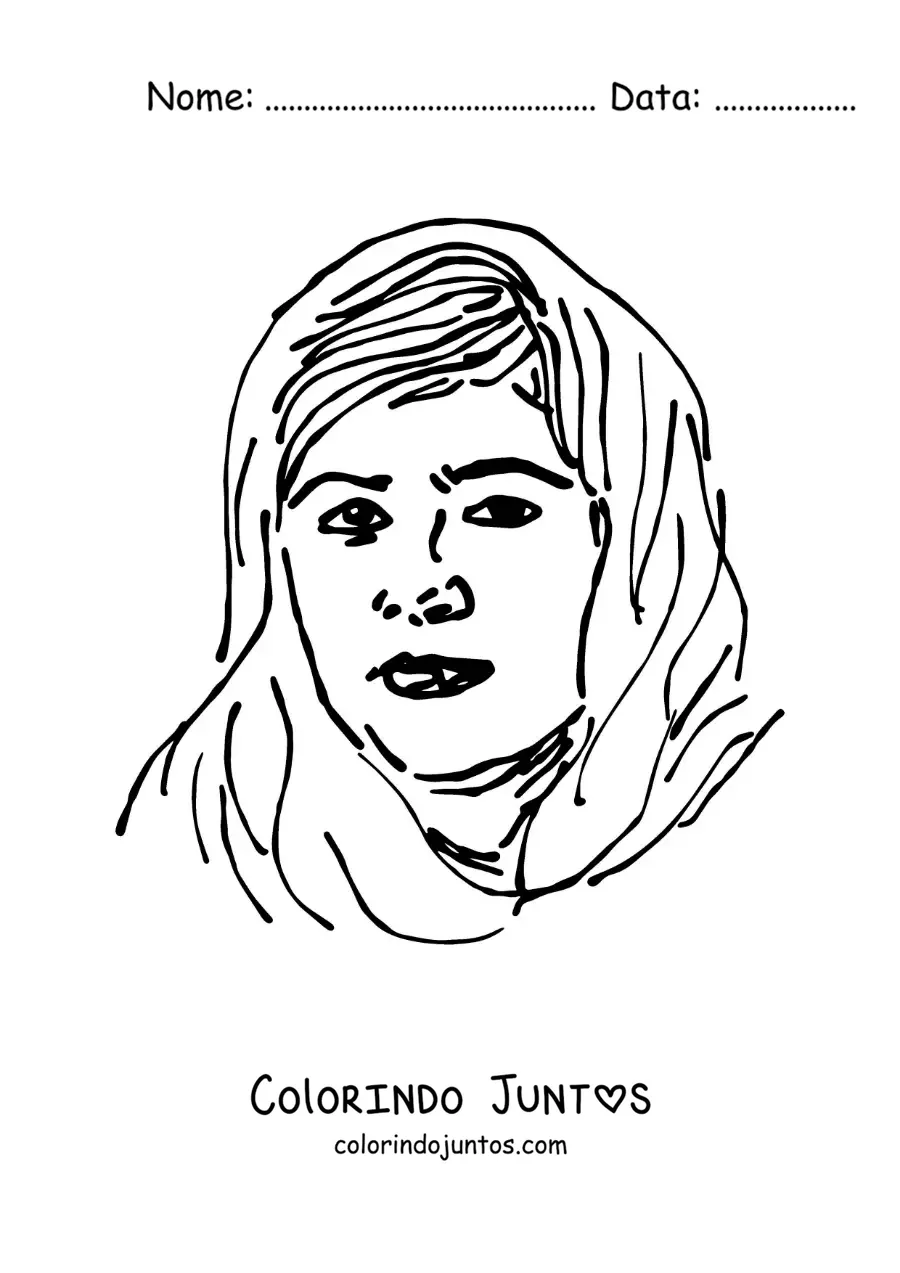 Desenho para colorir de Malala Yousafzai