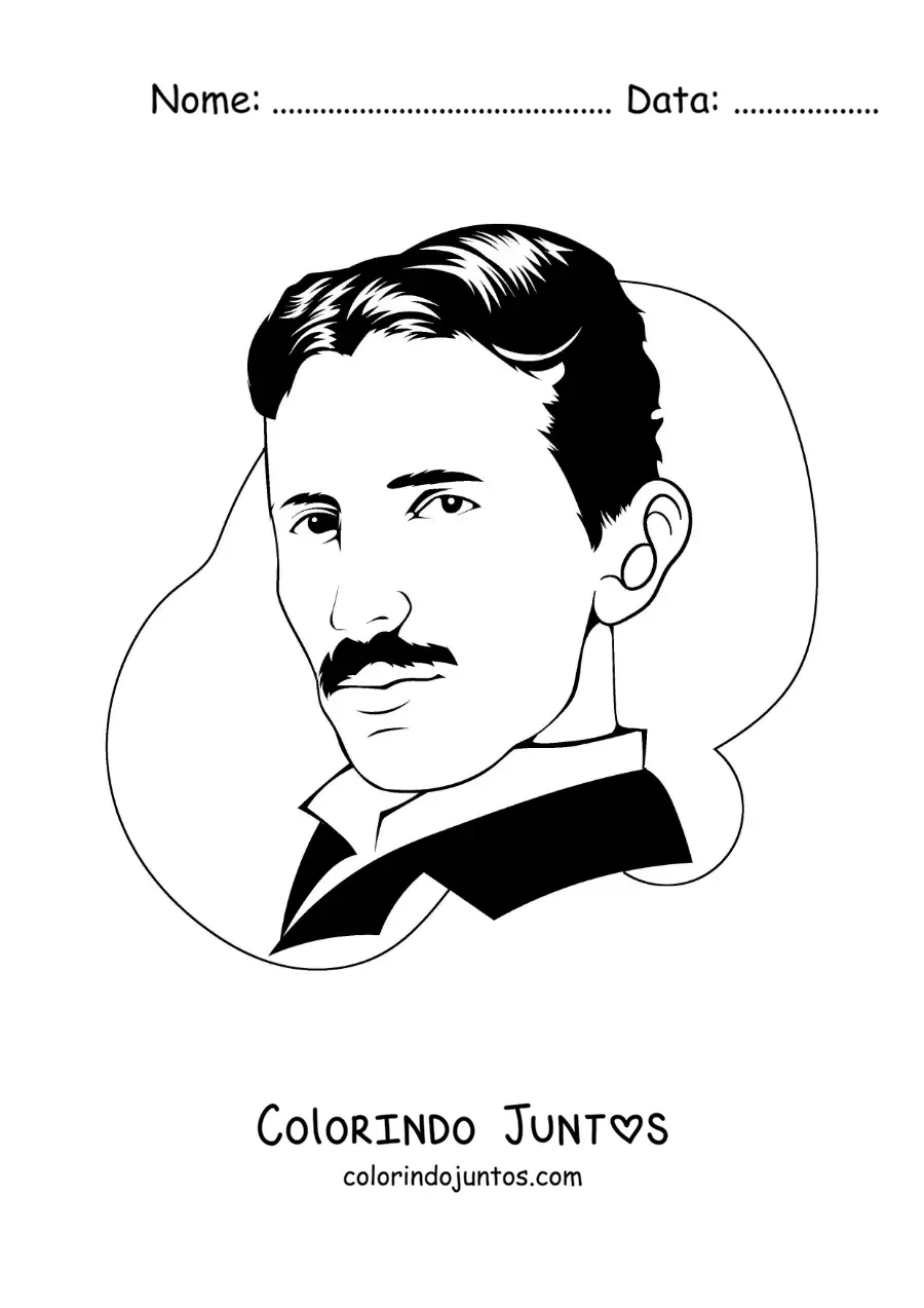 Desenho para colorir de Nikola Tesla