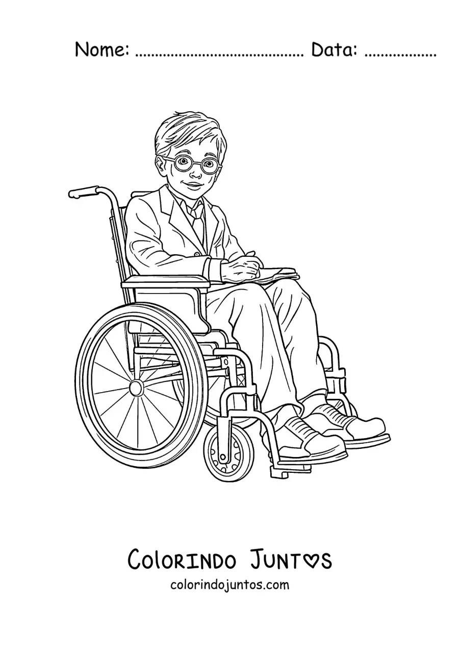 Desenho para colorir de Stephen Hawking animado