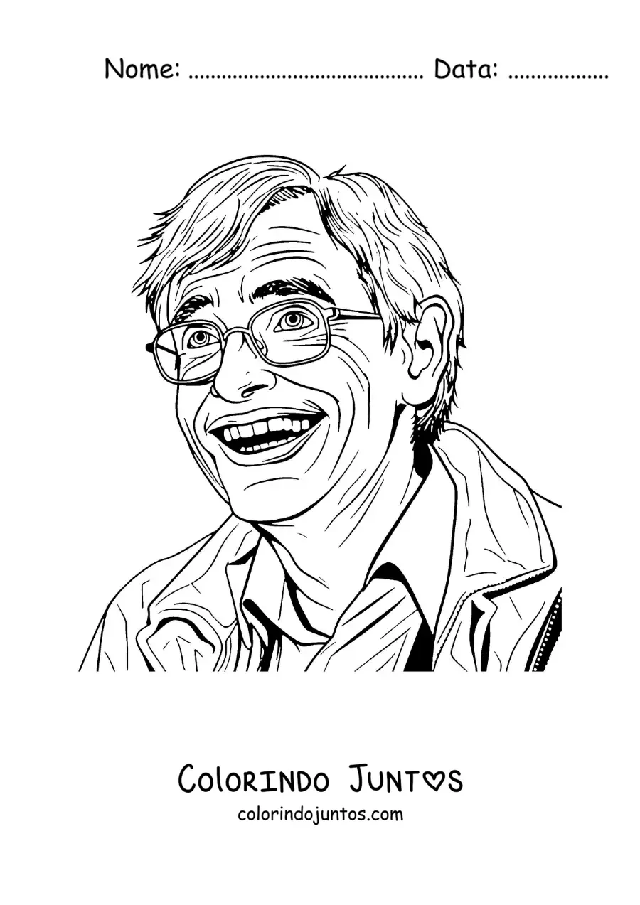 Desenho para colorir de Stephen Hawking jovem