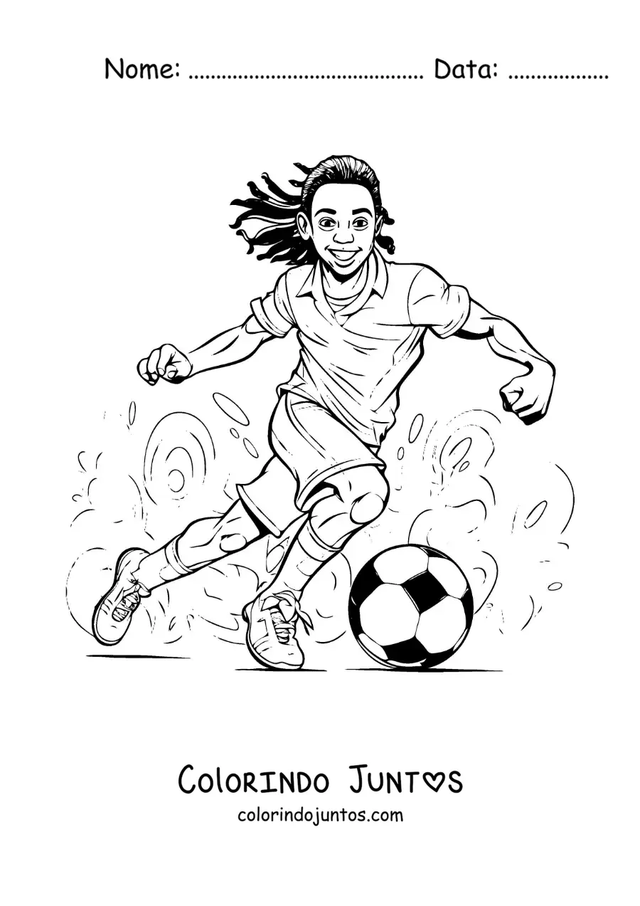 Desenho para colorir de Ronaldinho animado facil