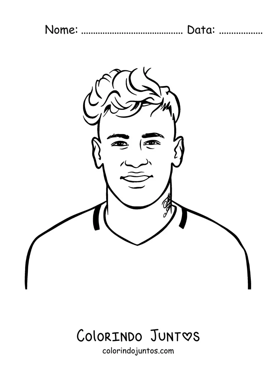 Desenho para colorir de Neymar jovem animado