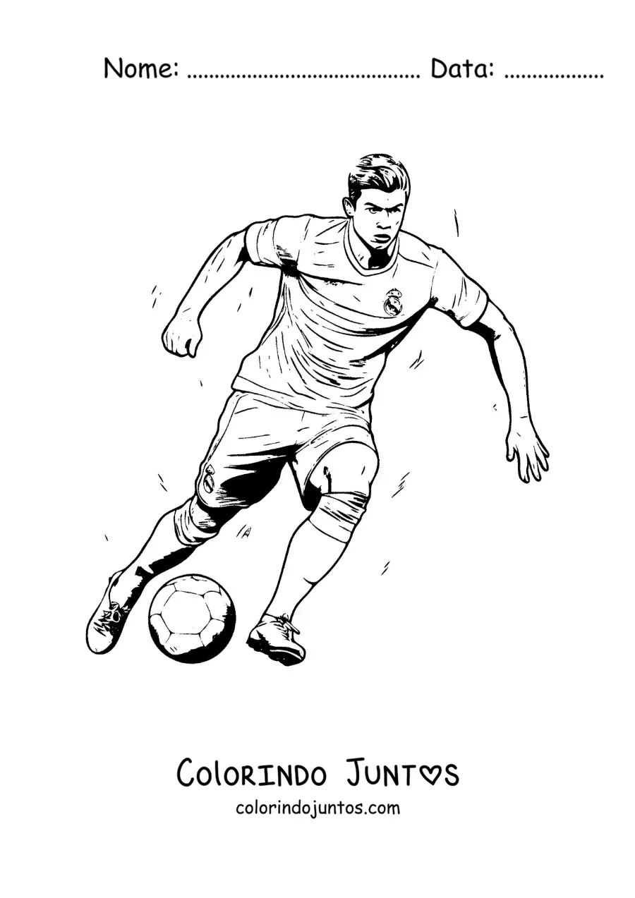 Desenho para colorir de Cristiano Ronaldo marcando um gol