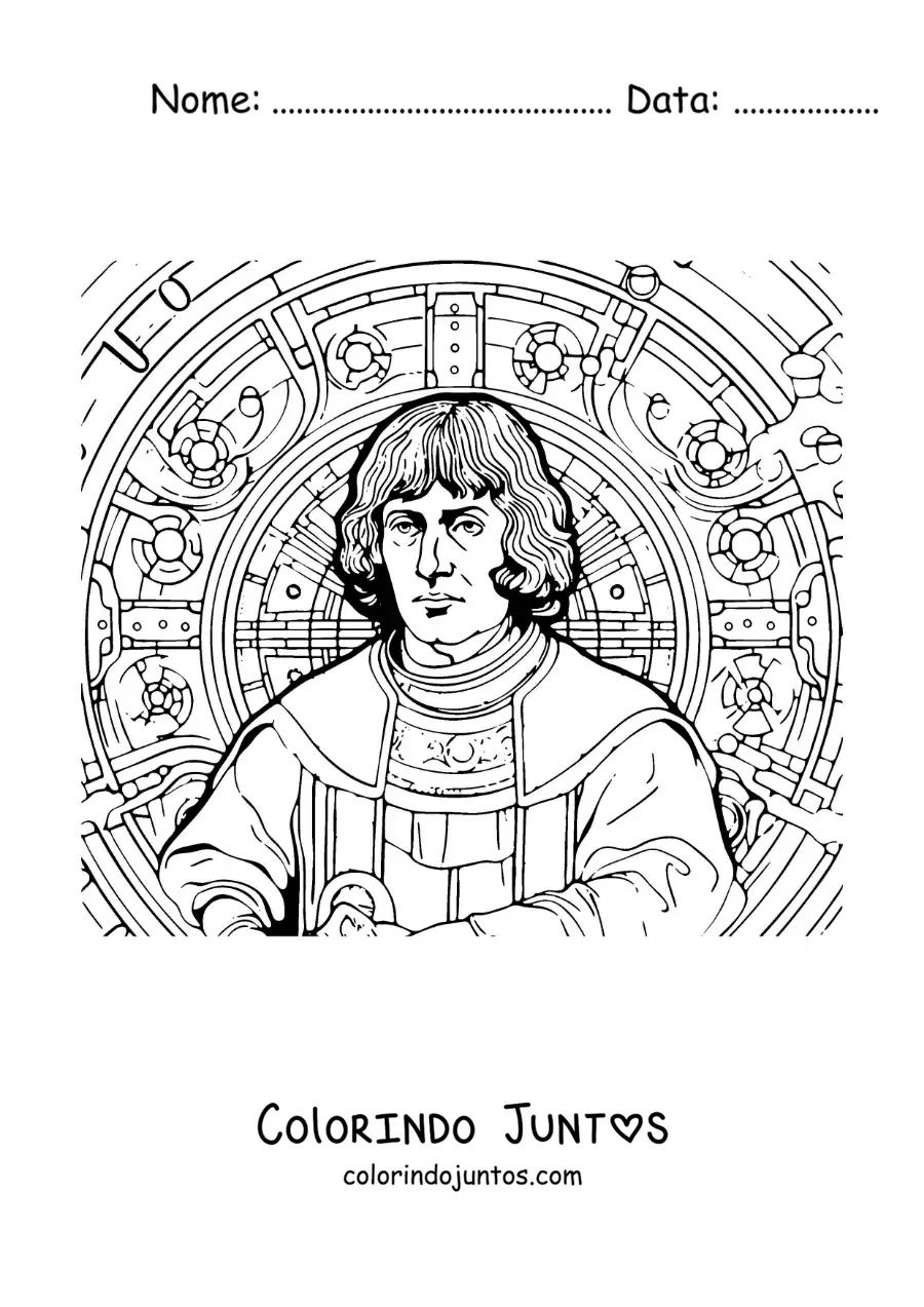Desenho para colorir de Nicolau Copernico animado