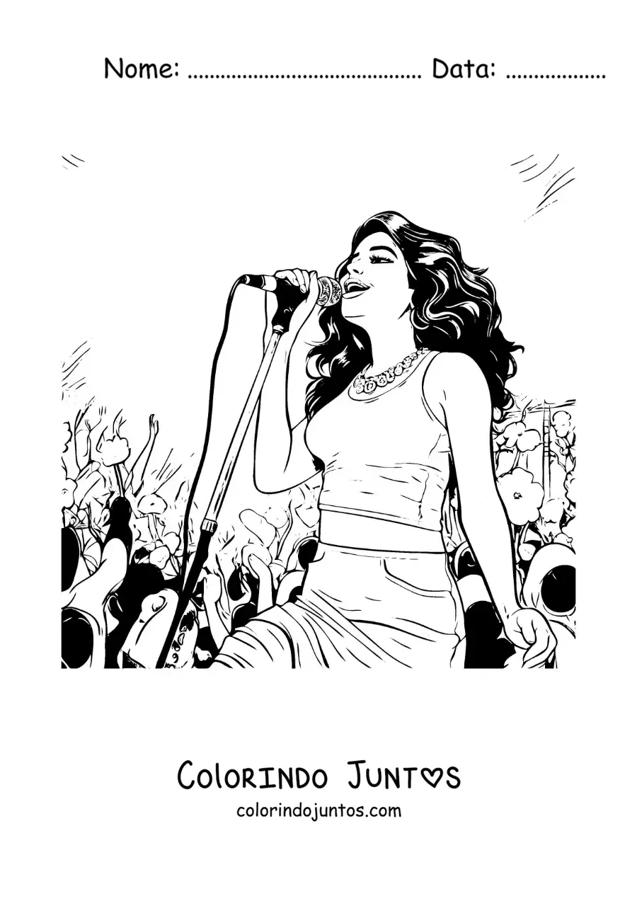 Desenho para colorir de Selena Gomez em um show