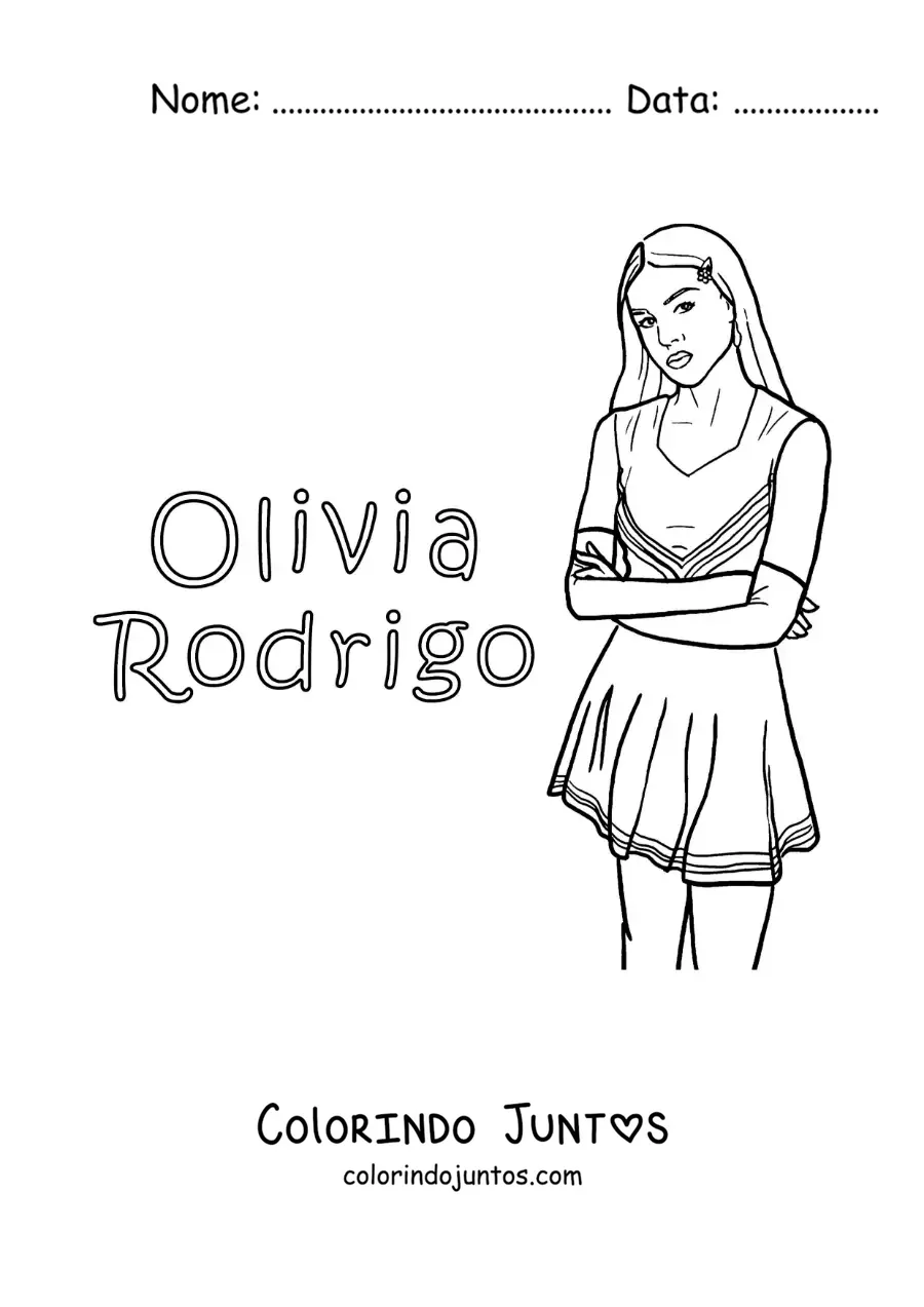 Desenho para colorir de Olivia Rodrigo animada