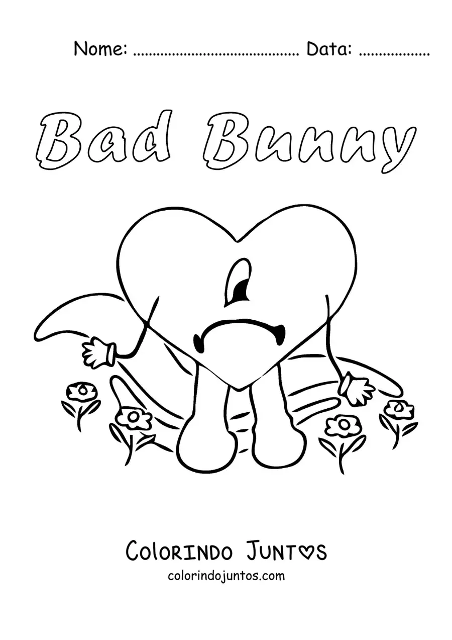 Desenho para colorir de album de Bad Bunny Un Verano Sin Ti