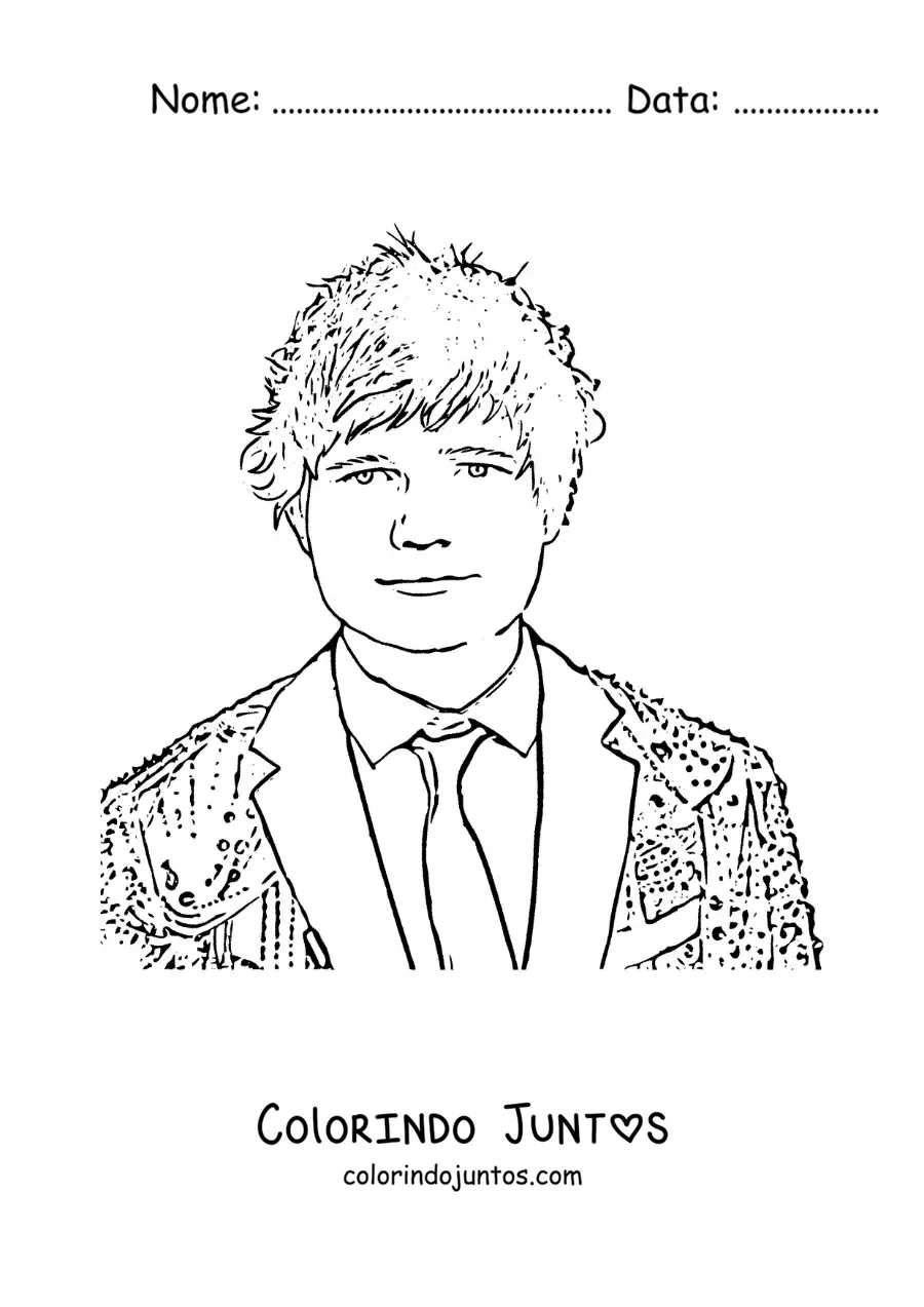 Desenho para colorir de Ed Sheeran animado