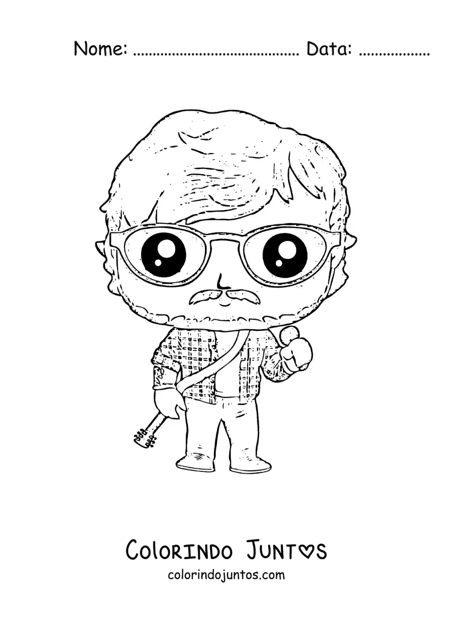 Desenho para colorir de funko pop de Ed Sheeran