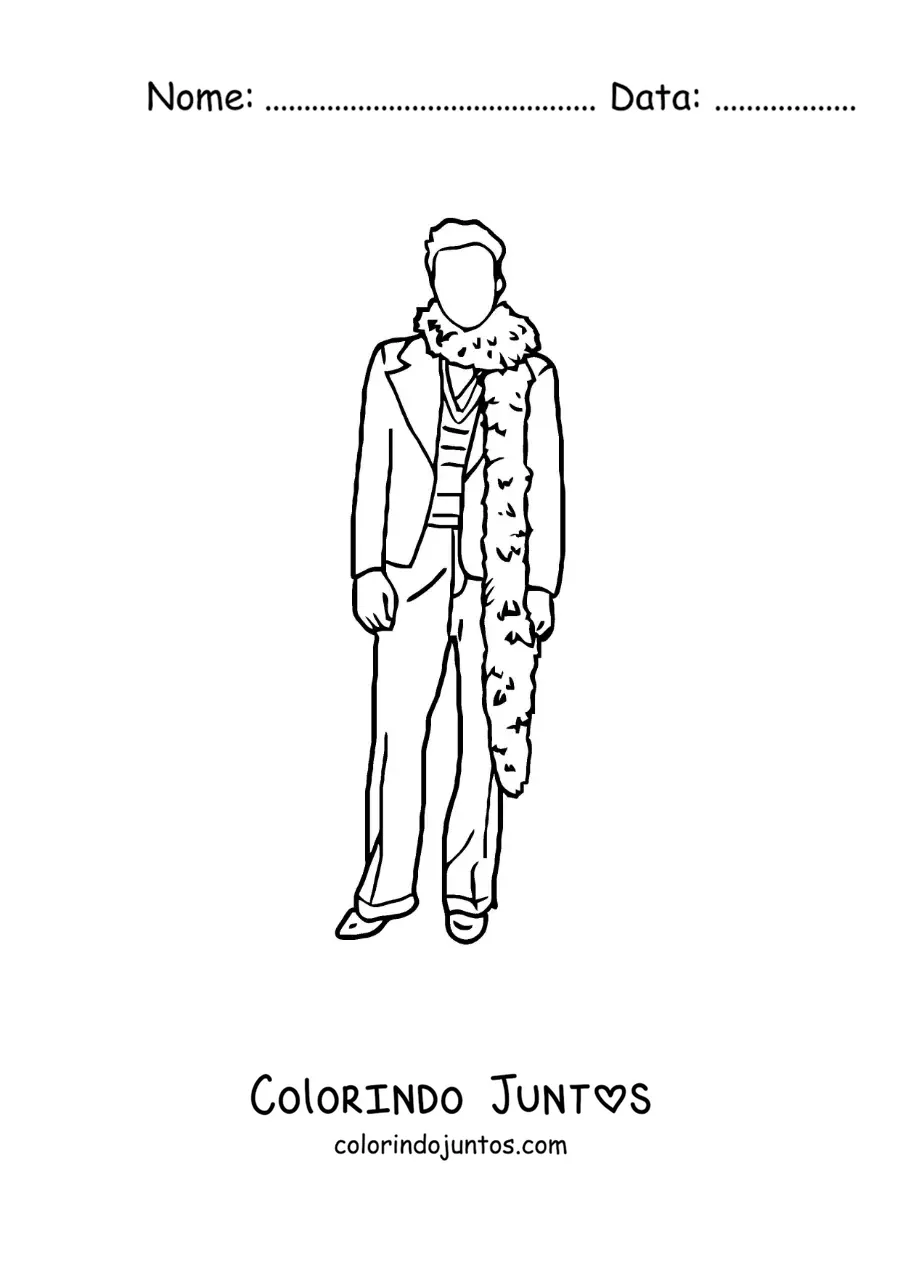 Desenho para colorir de silhueta de Harry Styles