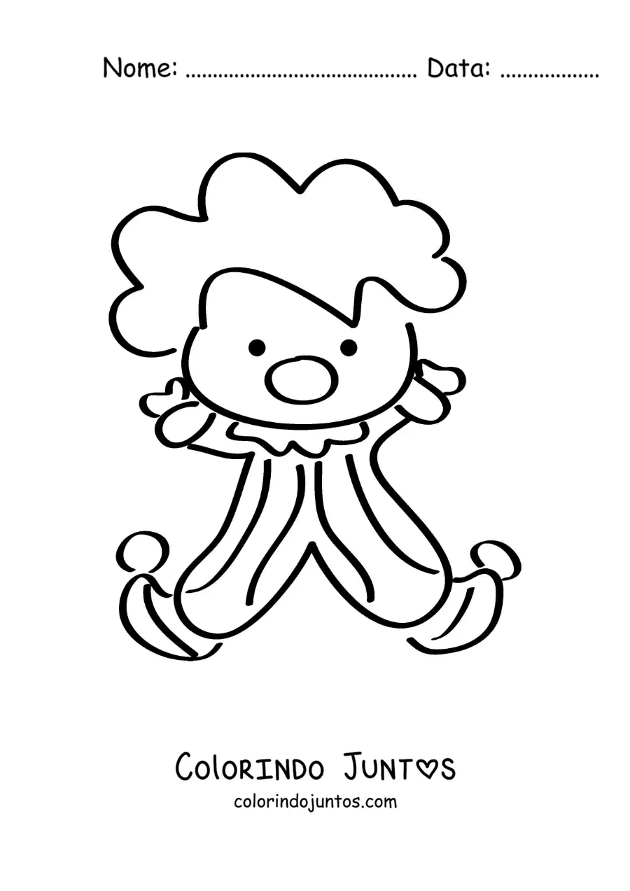 Desenho para colorir de um palhaco de circo animado