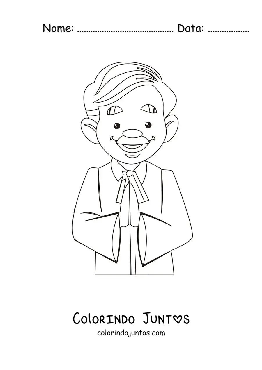 Desenho para colorir de um juiz animado com bigode