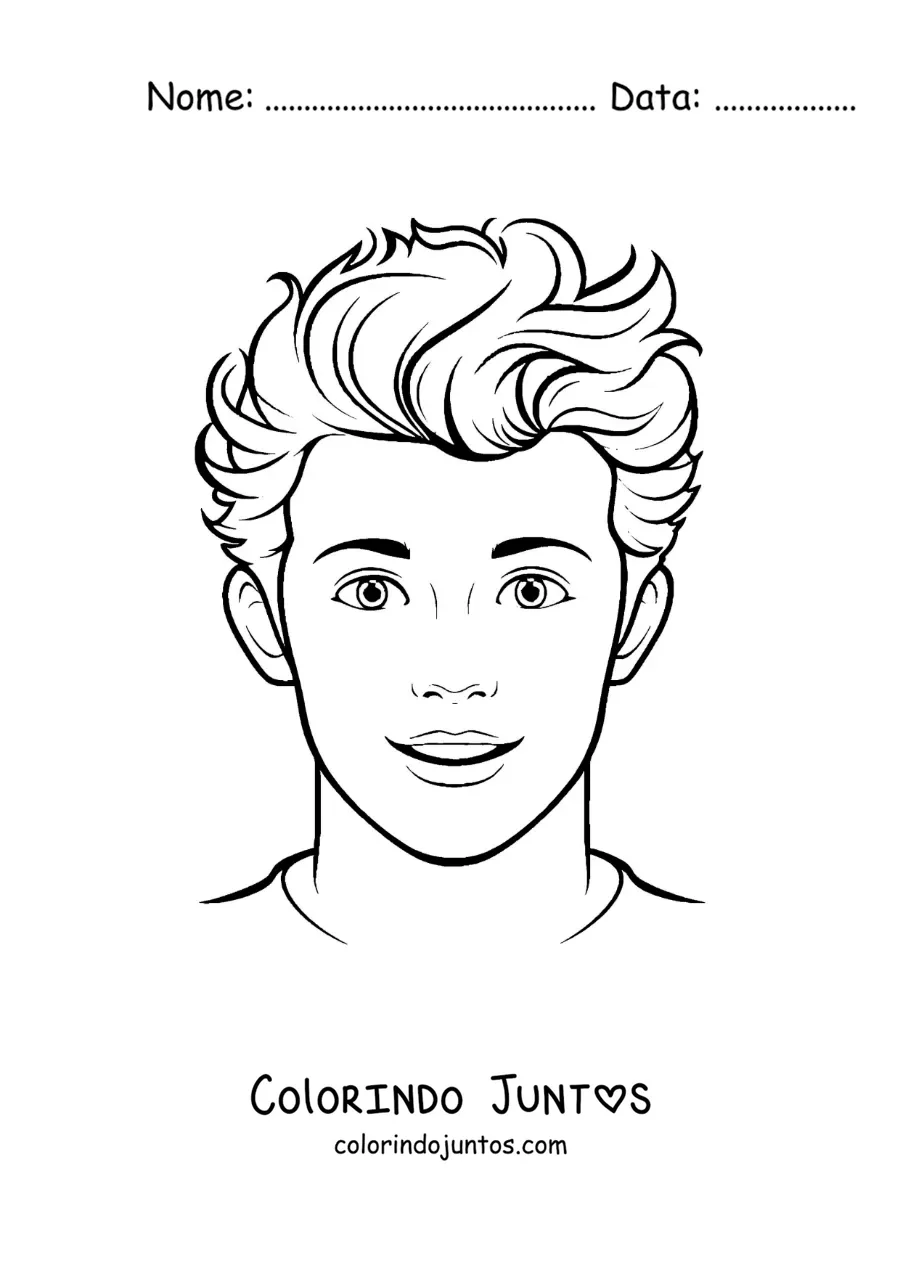 Desenho para colorir de Shawn Mendes em desenho animado
