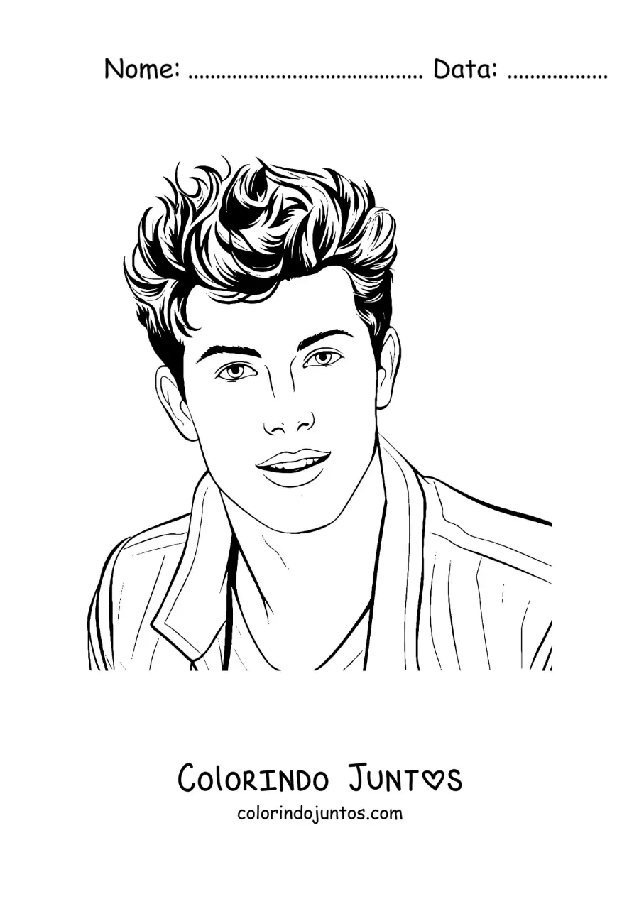 Desenho para colorir de Shawn Mendes animado