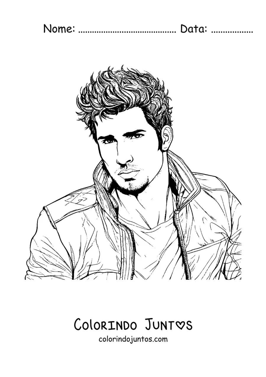 Desenho para colorir de Sebastián Yatra animado