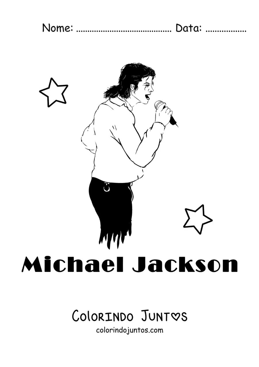 Desenho para colorir de Michael Jackson cantando