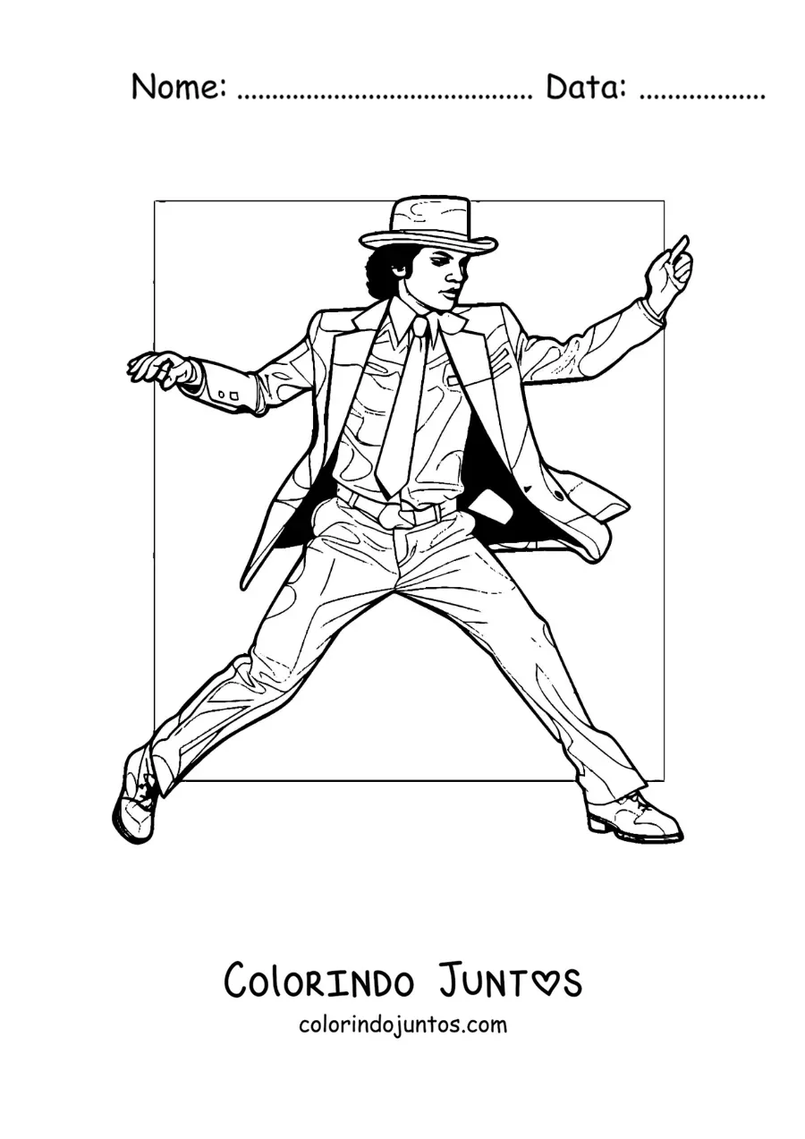 Desenho para colorir de Michael Jackson dançando