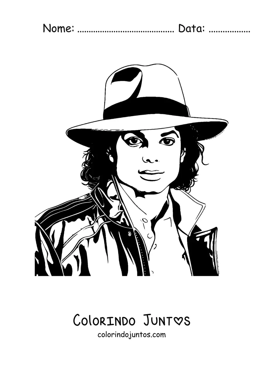 Desenho para colorir do rosto de Michael Jackson