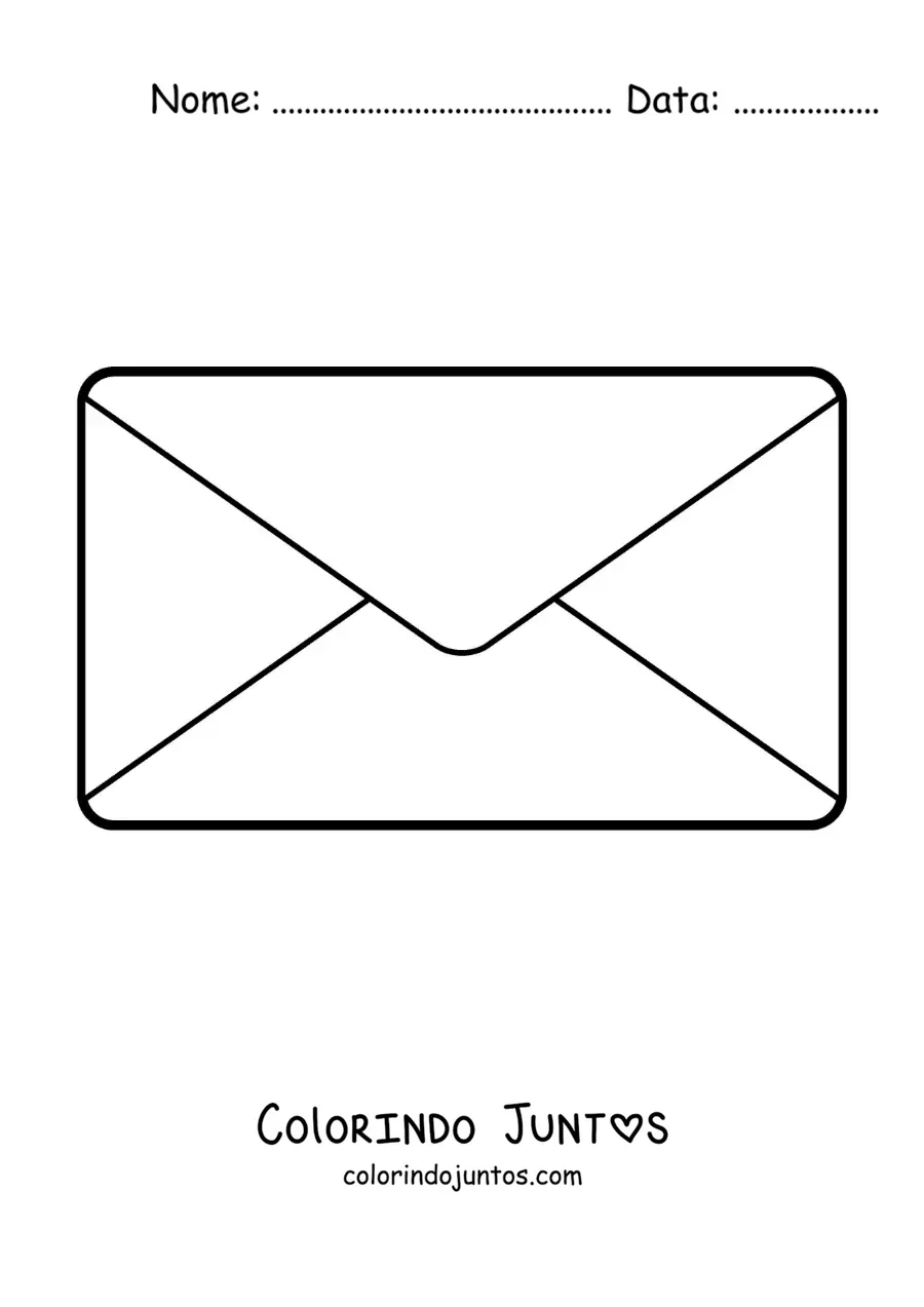 Desenho para colorir de um envelope