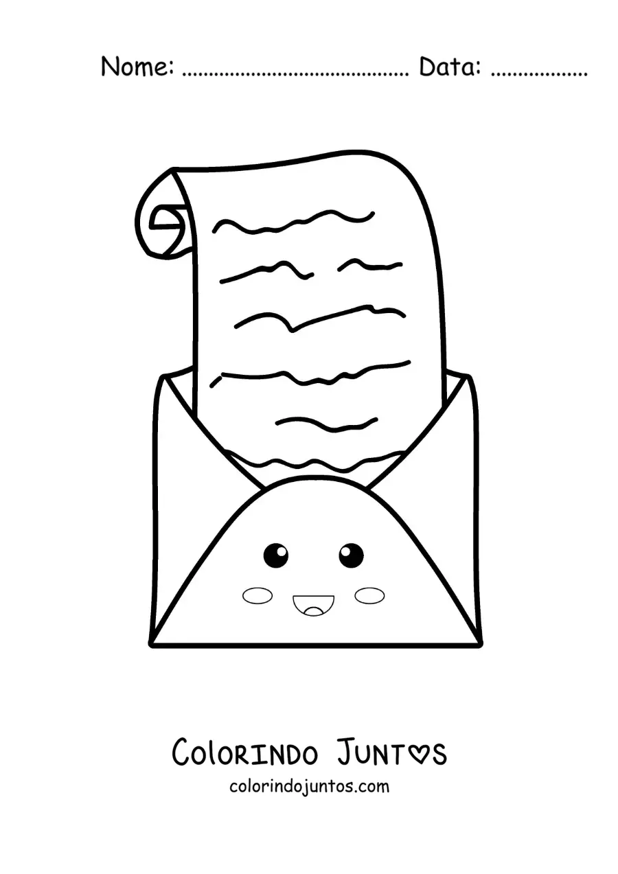 Desenho para colorir de uma carta animada