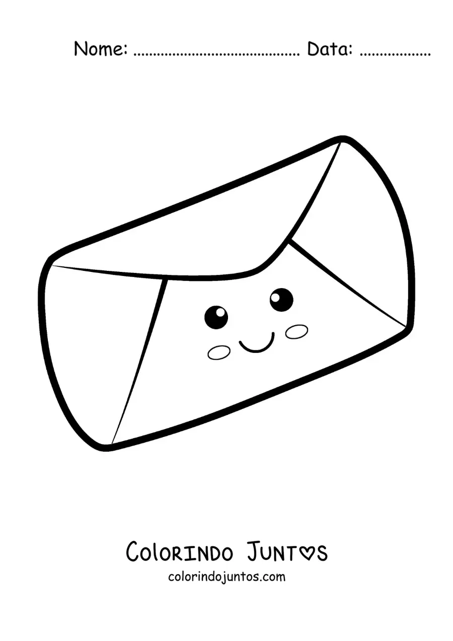 Desenho para colorir de um envelope animado