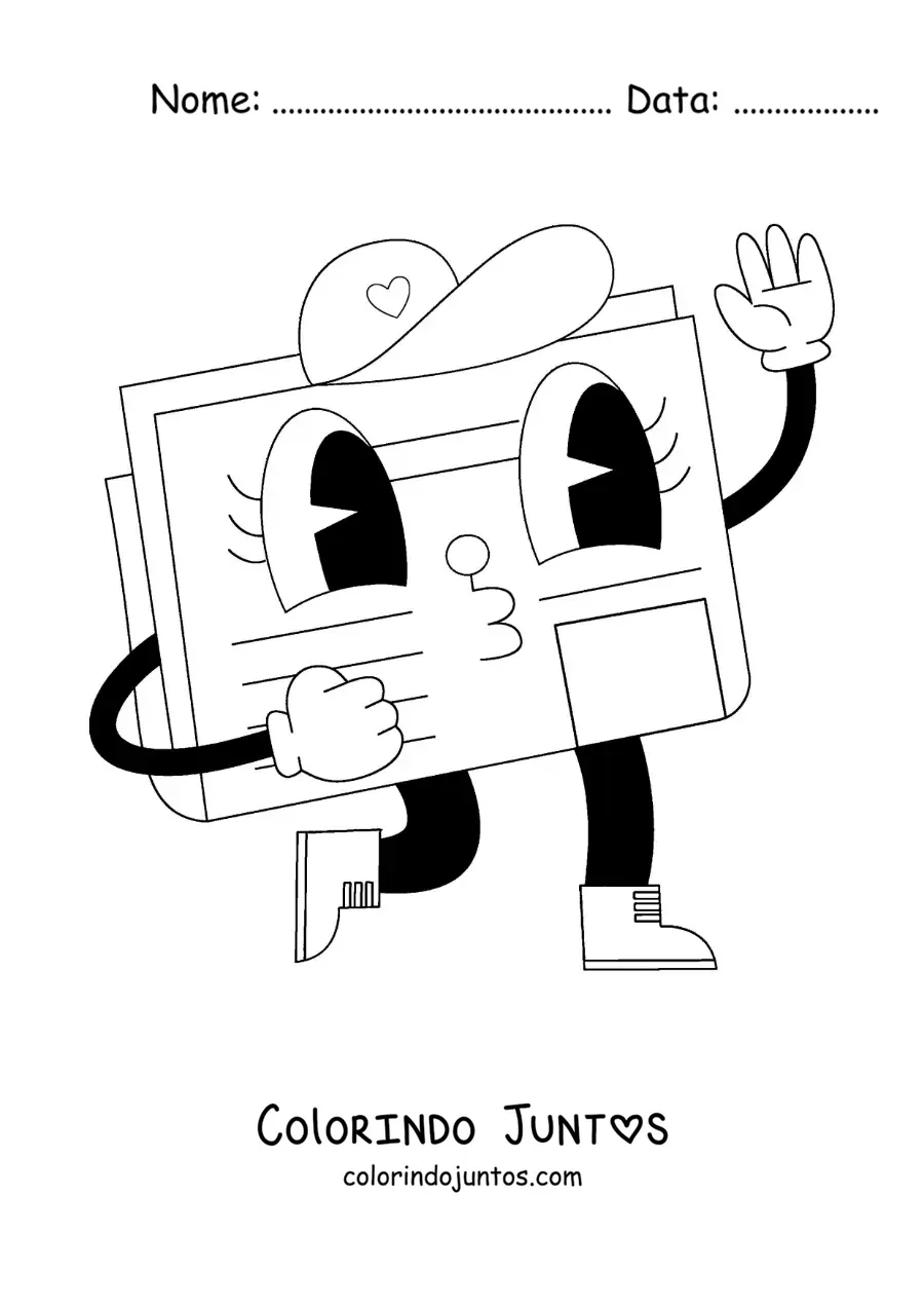 Desenho para colorir de um jornal animado